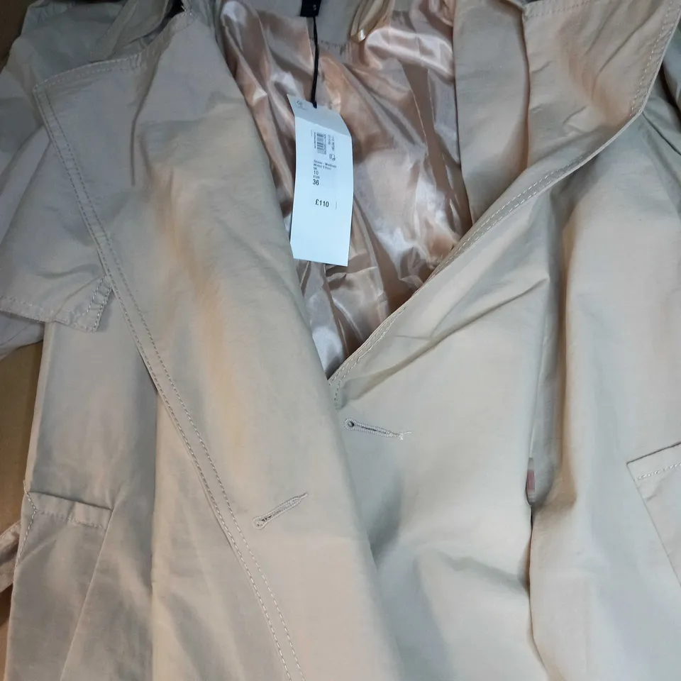 RIVER ISLAND STONE WINTER TRENCH COAT - SIZE 10