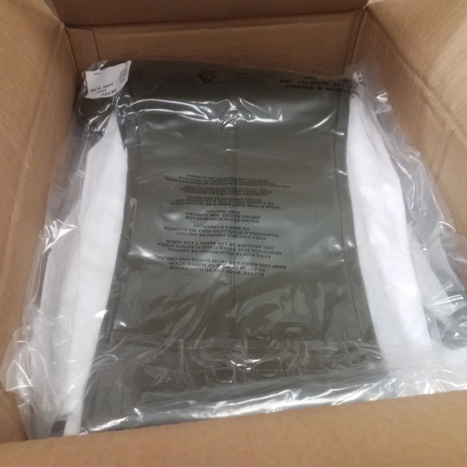 BOX CONTAINING APPROXIMATELY 22 BRAND NEW JD WILLIAMS CARK OLIVE PU LEGGINGS - SIZE 14