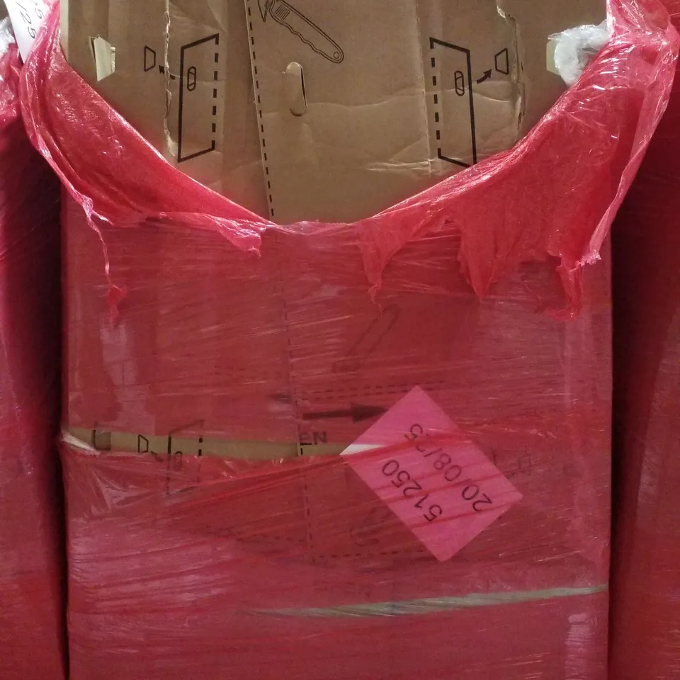 PALLET CONTAINING ASSORTED PRODUCTS INCLUDING PULL UP BAR, SHOWER MIXER, KITCHEN SINK TAP, INLINE SKATES & NETTA STANDING FAN 