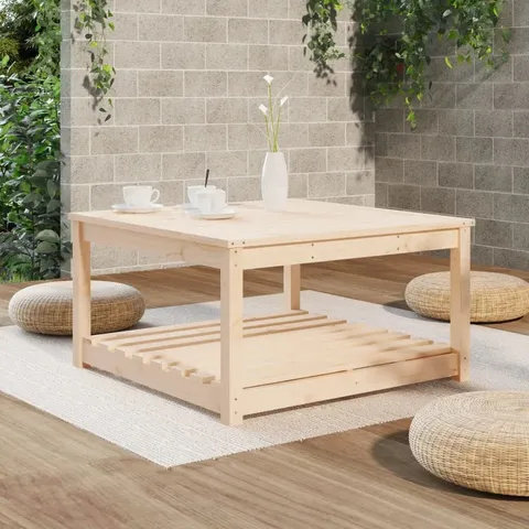 BOXED SINGITA CLASSIC LIVING GARDEN TABLE WHITE 82.5×82.5×45CM SOLID WOOD PINE