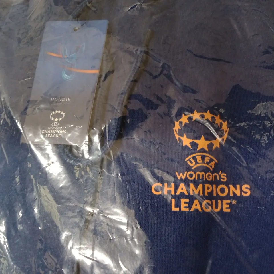 WOMENS UEFA CHAMPIONS LEAGUE HOODIE – NAVY, SIZE L
