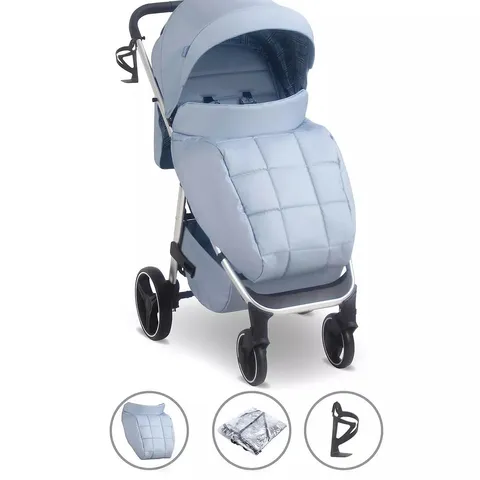 MY BABIIE MB160 PLUS PUSHCHAIR - BLUE PLAID