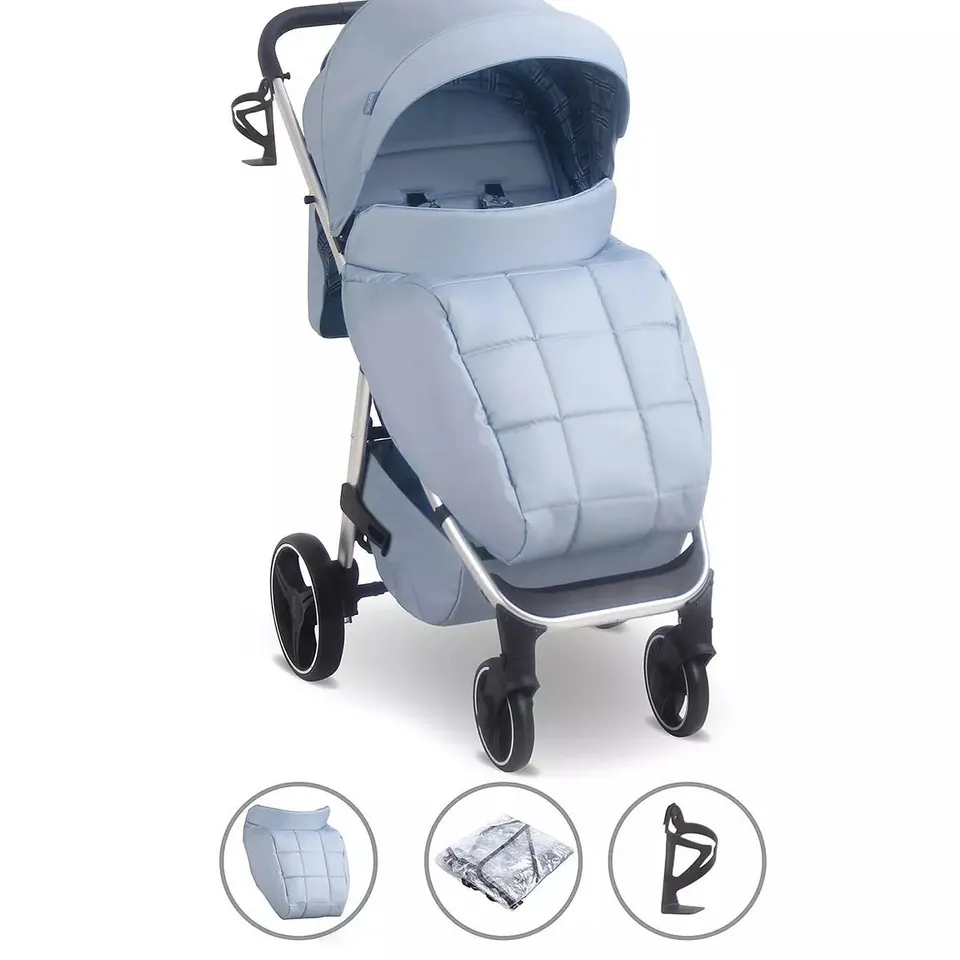 MY BABIIE MB160 PLUS PUSHCHAIR - BLUE PLAID