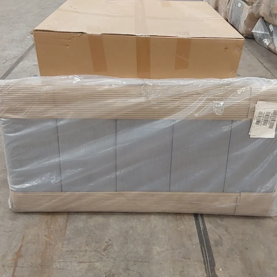 BAGGED DESIGNER MIAMI FABRIC 120cm SMALL DOUBLE HEADBOARD - TOPAZ MID GREY