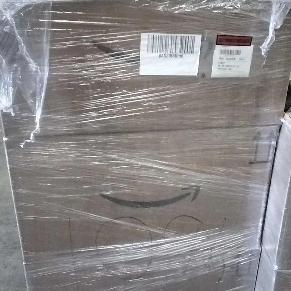 PALLET OF ASSORTED ITEMS INCLUDING WOOD STOVE FAN, SOLAR POWERED FOUNTAIN PUMP, TOWEL RAILS, CHRISTMAS TABLECLOTH, JUNGLE ANIMAL PARTY SUPPLIES, 2PCX POTATOE PEEL SET