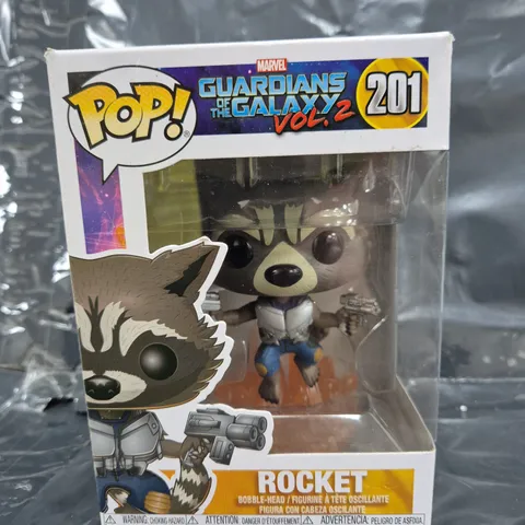 FUNKO POP GUARDIAN'S OF THE GALAXY VOL. 2 (201) - ROCKET COLLECTIBLE BOBBLE-HEAD