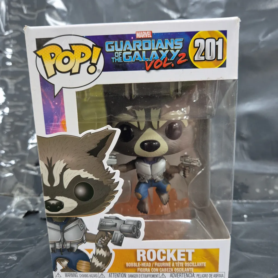 FUNKO POP GUARDIAN'S OF THE GALAXY VOL. 2 (201) - ROCKET COLLECTIBLE BOBBLE-HEAD