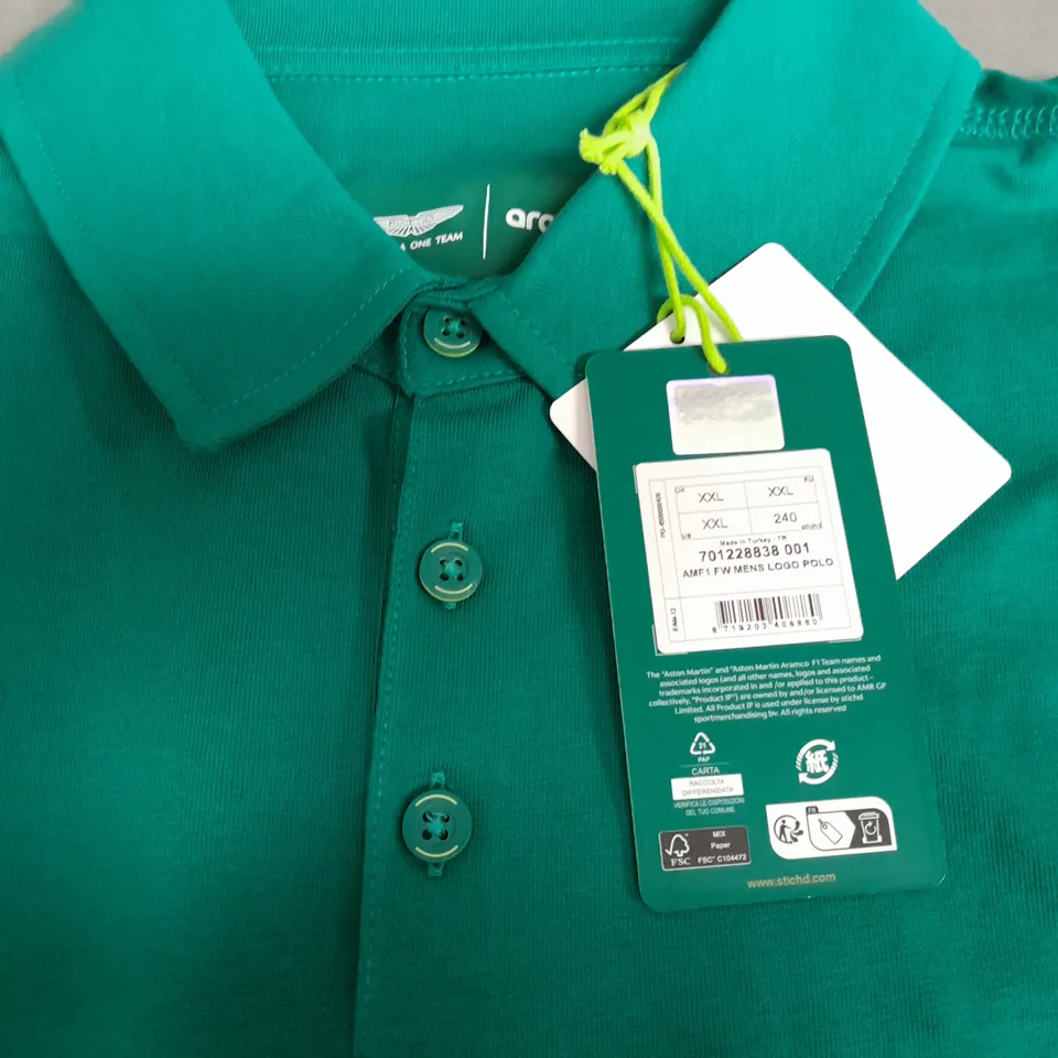 ASTON MARTEN F1 MENS LOGO POLO SHIRT - XXL