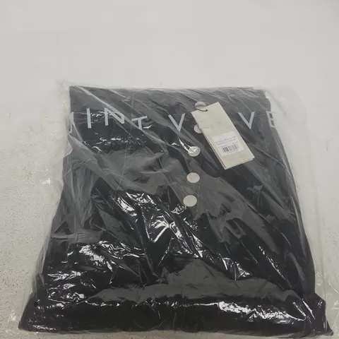 MINT VELVET BLACK BUTTON-FRONT WIDE JEANS β UK 14