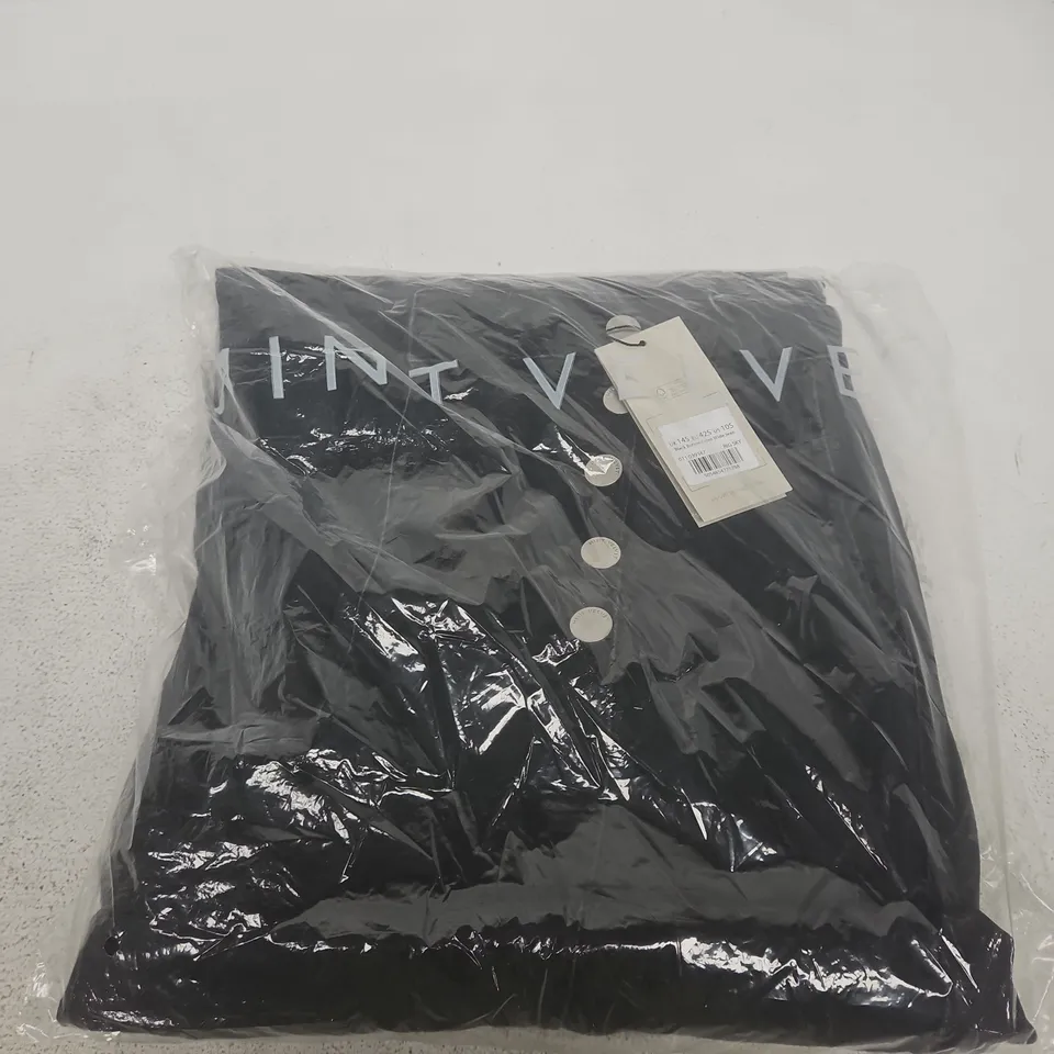 MINT VELVET BLACK BUTTON-FRONT WIDE JEANS – UK 14