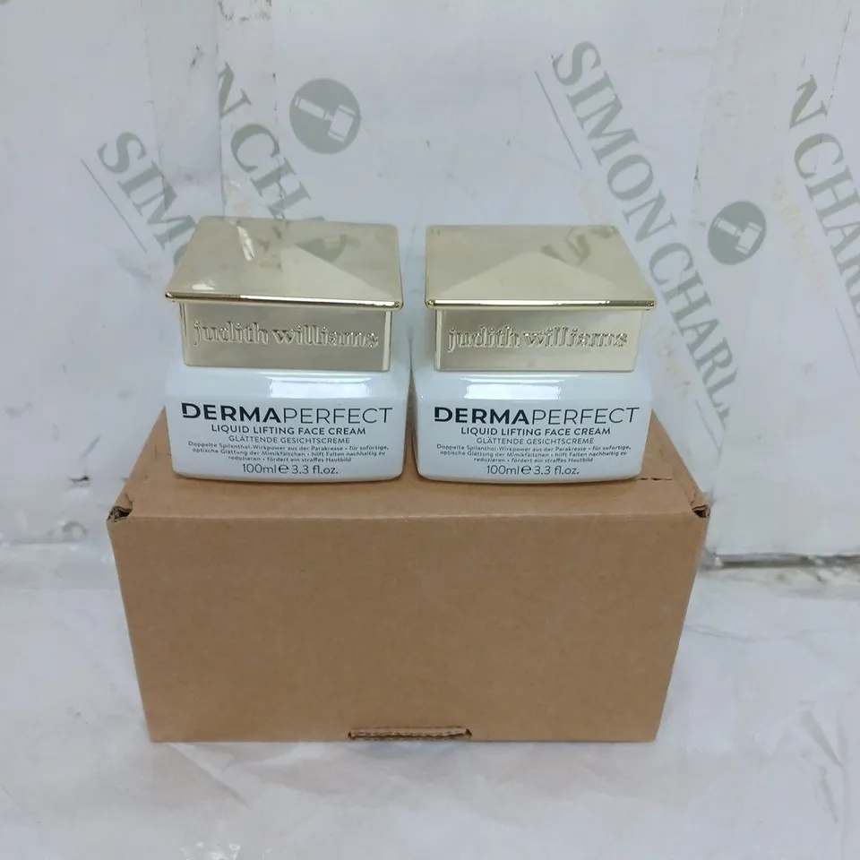 LOT OF 2 JUDITH WILLIAMS DERMA PERFECT LIQUID LIFTING CREAM 100ML
