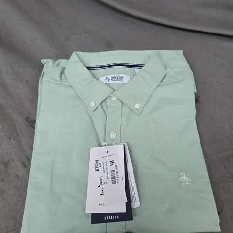 ORIGINAL PENGUIN MEN'S LIGHT GREEN BUTTON-DOWN SHIRT – SIZE XL