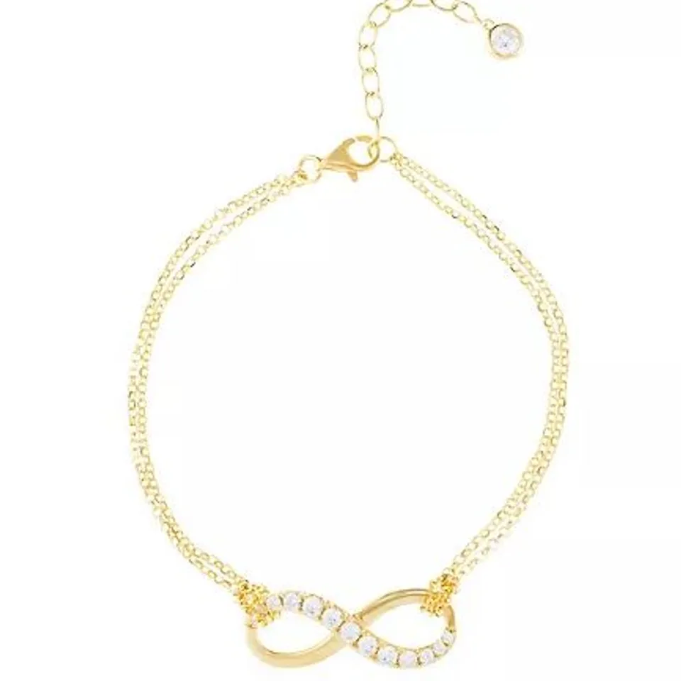 DIAMONIQUE DALE FRANKLIN INFINITY 18CM BRACELET STERLING SILVER GOLD PLATED