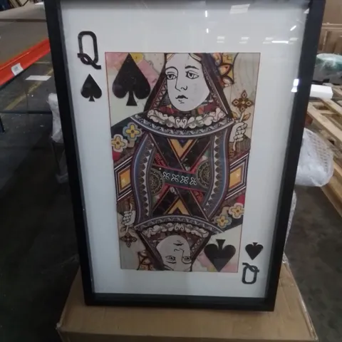 BOXED QUEEN OF SPADES 3D EFFECT ART DECOR PIECE