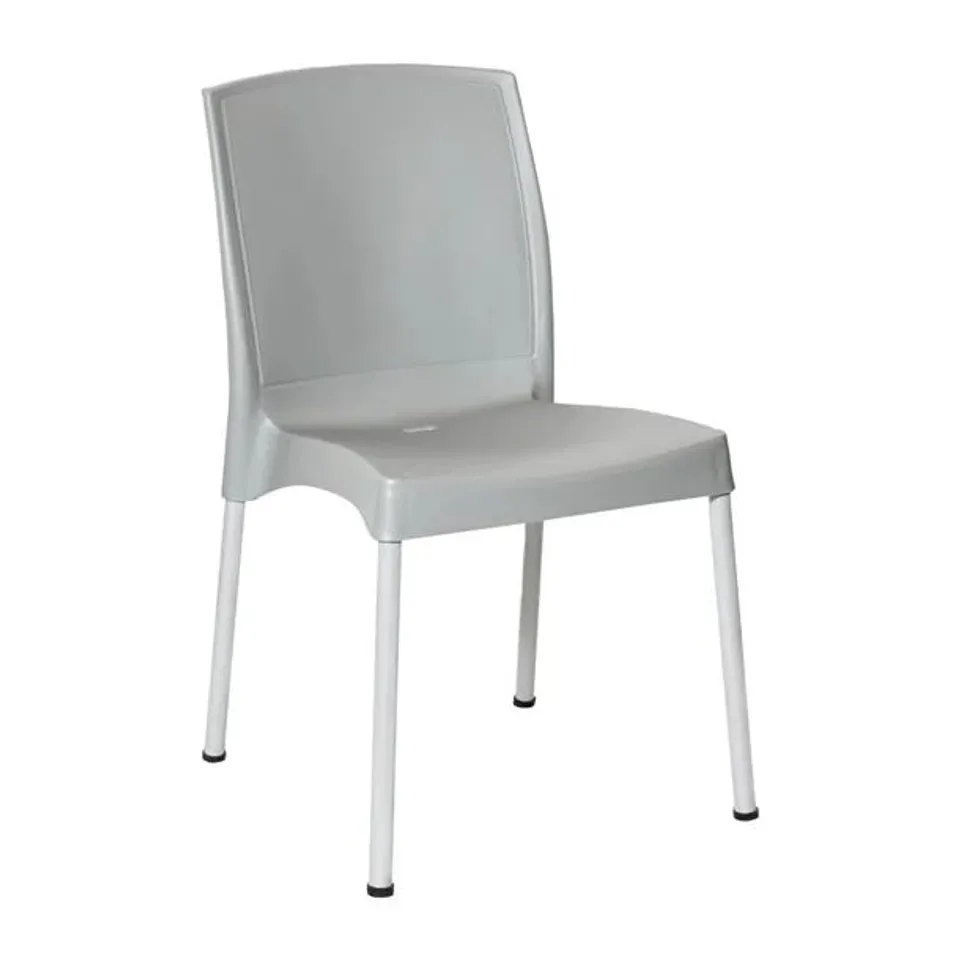 BOXED BOLERO ELEMENTS POLYPROPYLENE SIDE CHAIRS GREY (4 PACK)