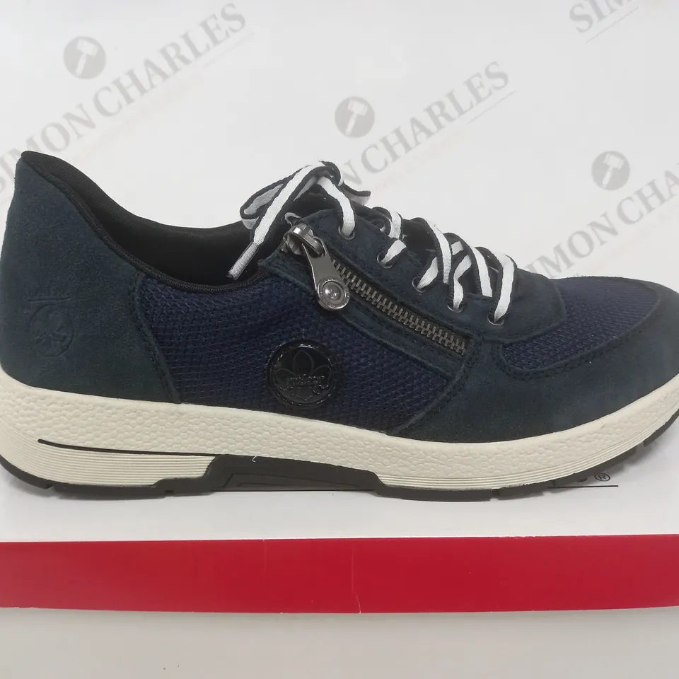 BOXED PAIR OF RIEKER LACE TRAINERS IN NAY UK SIZE 7 1/2