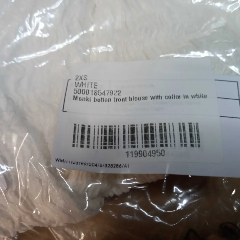 PACKAGED MONKL WHITE BUTTON FRONT BLOUSE - 2XS