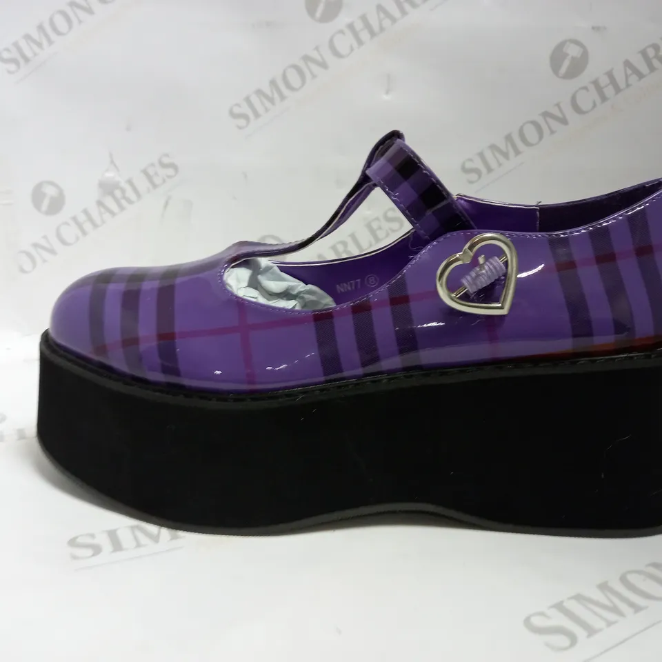 KOI VEGAN LEATHER MORENO PLAID MARY JANES UK SIZE 8