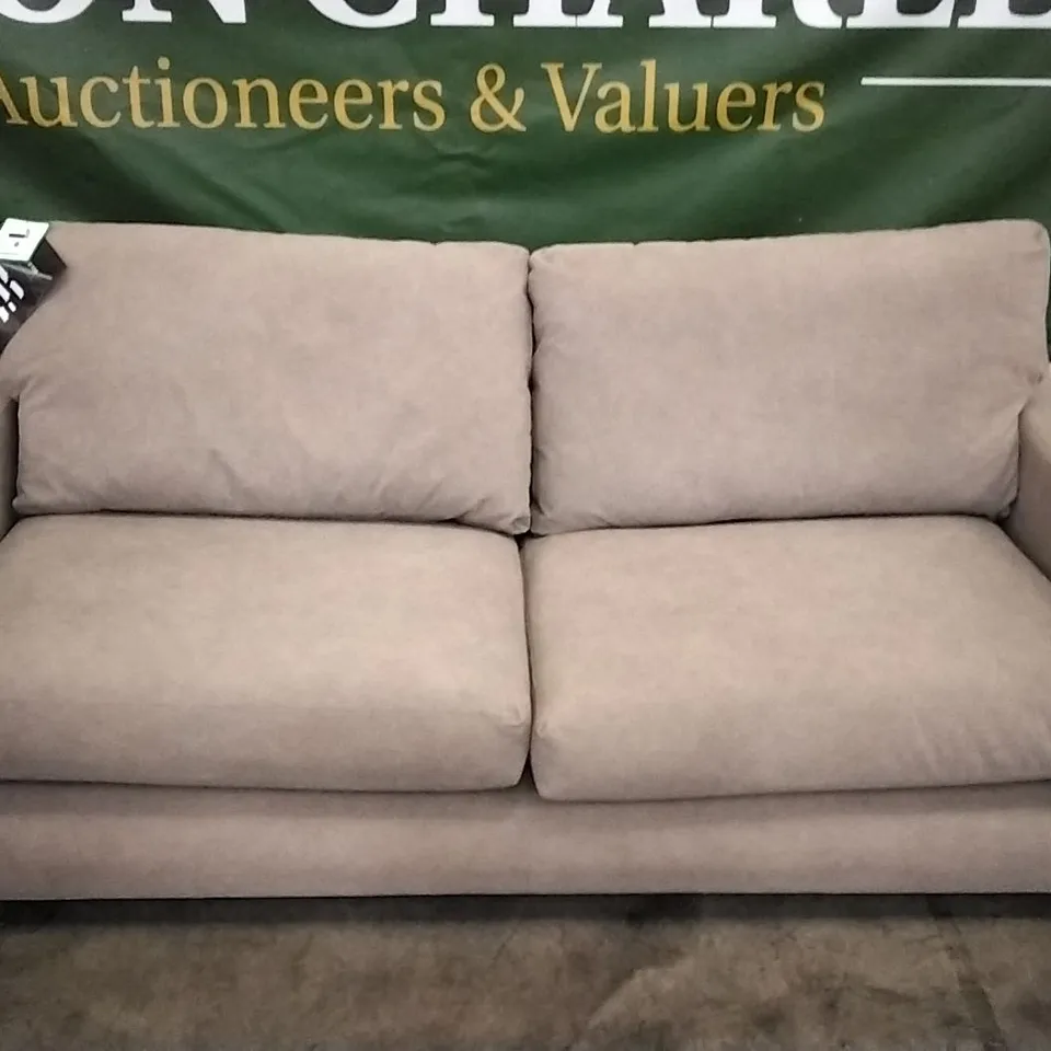 QUALITY DESIGNER LOUNGE CO MINK PLUSH FABRIC 3 SEATER SOFA 