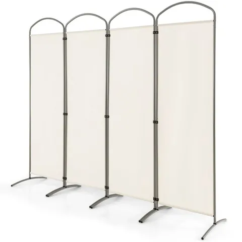 BOXED 188CM FOLDING PRIVACY SCREEN 4-PANEL ROOM DIVIDER FOR LIVING ROOM - WHITE (1 BOX)