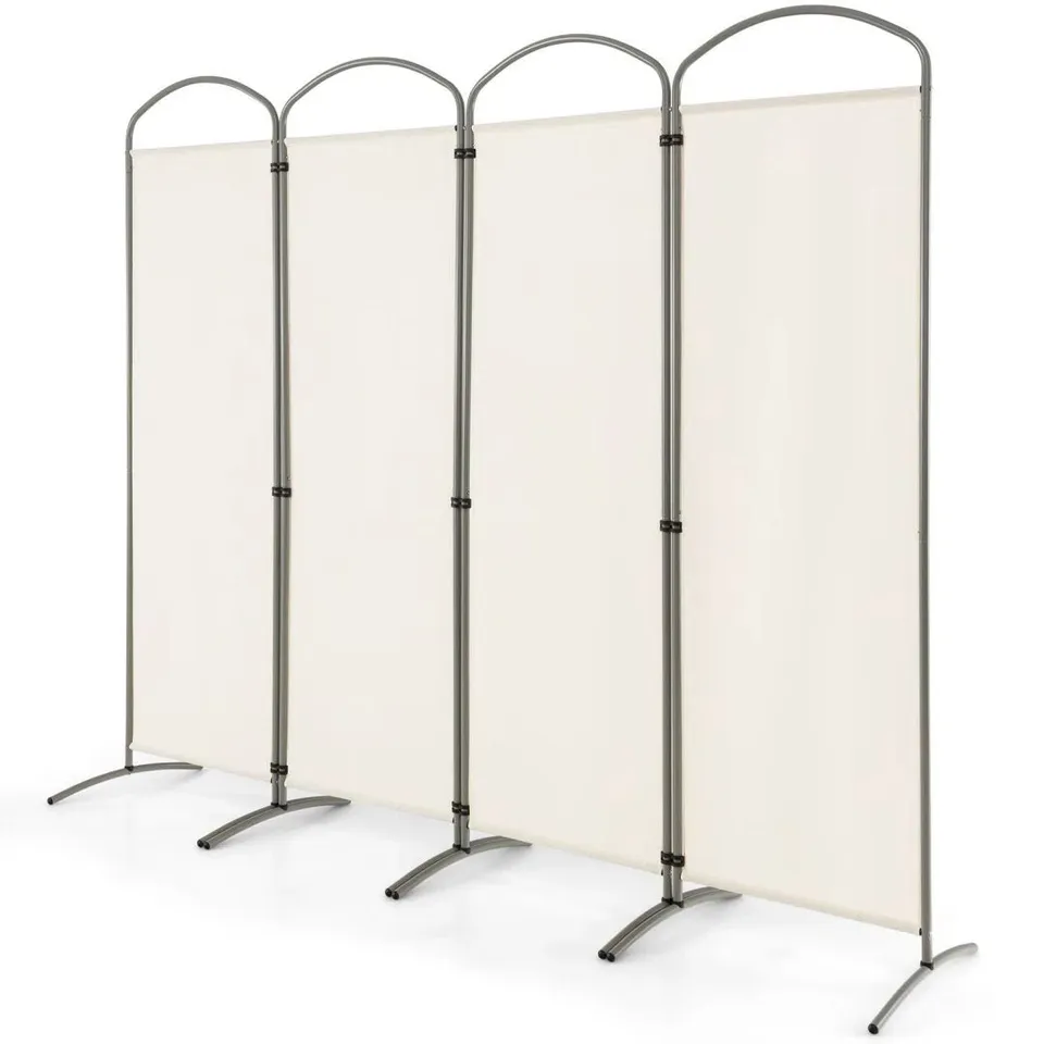 BOXED 188CM FOLDING PRIVACY SCREEN 4-PANEL ROOM DIVIDER FOR LIVING ROOM - WHITE (1 BOX)