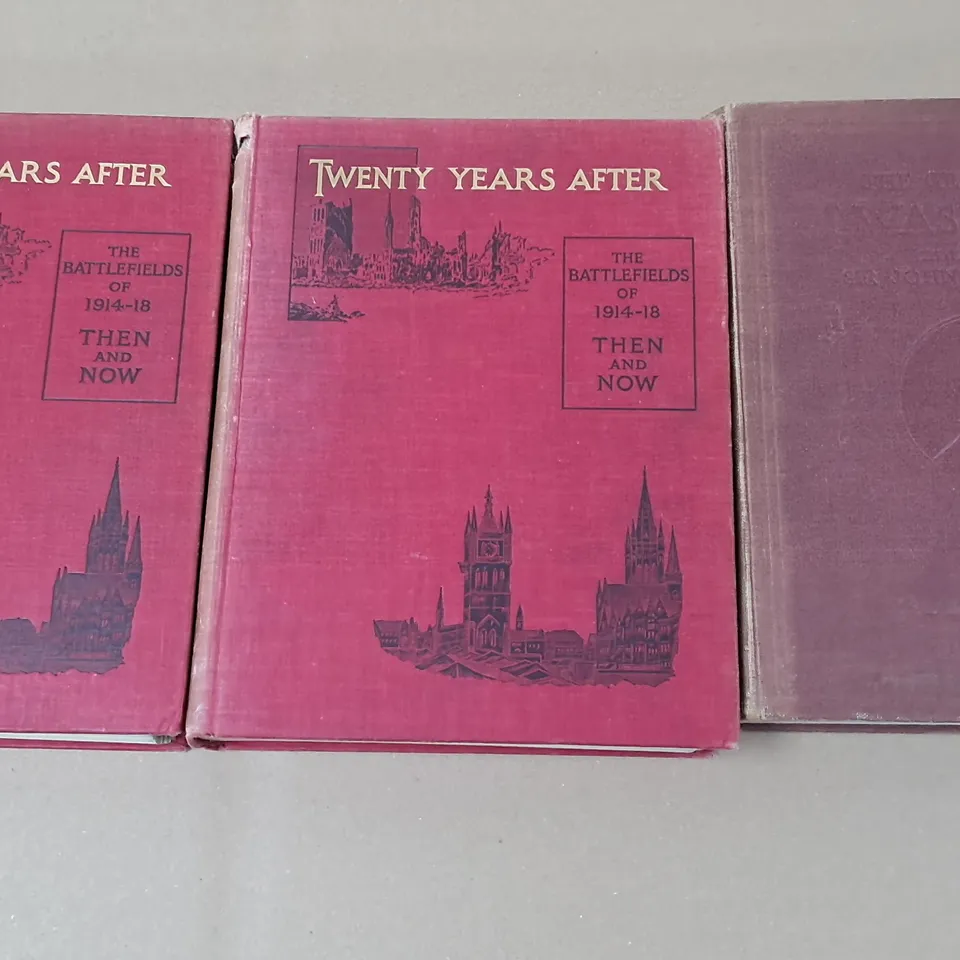 LOT OF 3 VINTAGE WAR BOOKS TO INCLUDE TWENTY YEARS AFTER THE BATTLEFIELD OF 1914-18 THEN AND NOW VOL 1&2 AND THE GREAT WARI WAS THERE VOLUME 3