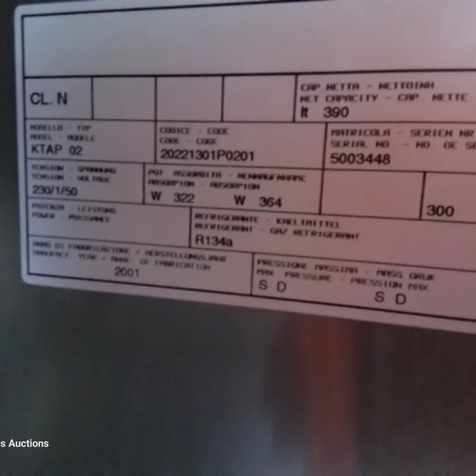 DOUBLE DOOR FOUNTER FRIDGE Model KTAP 02