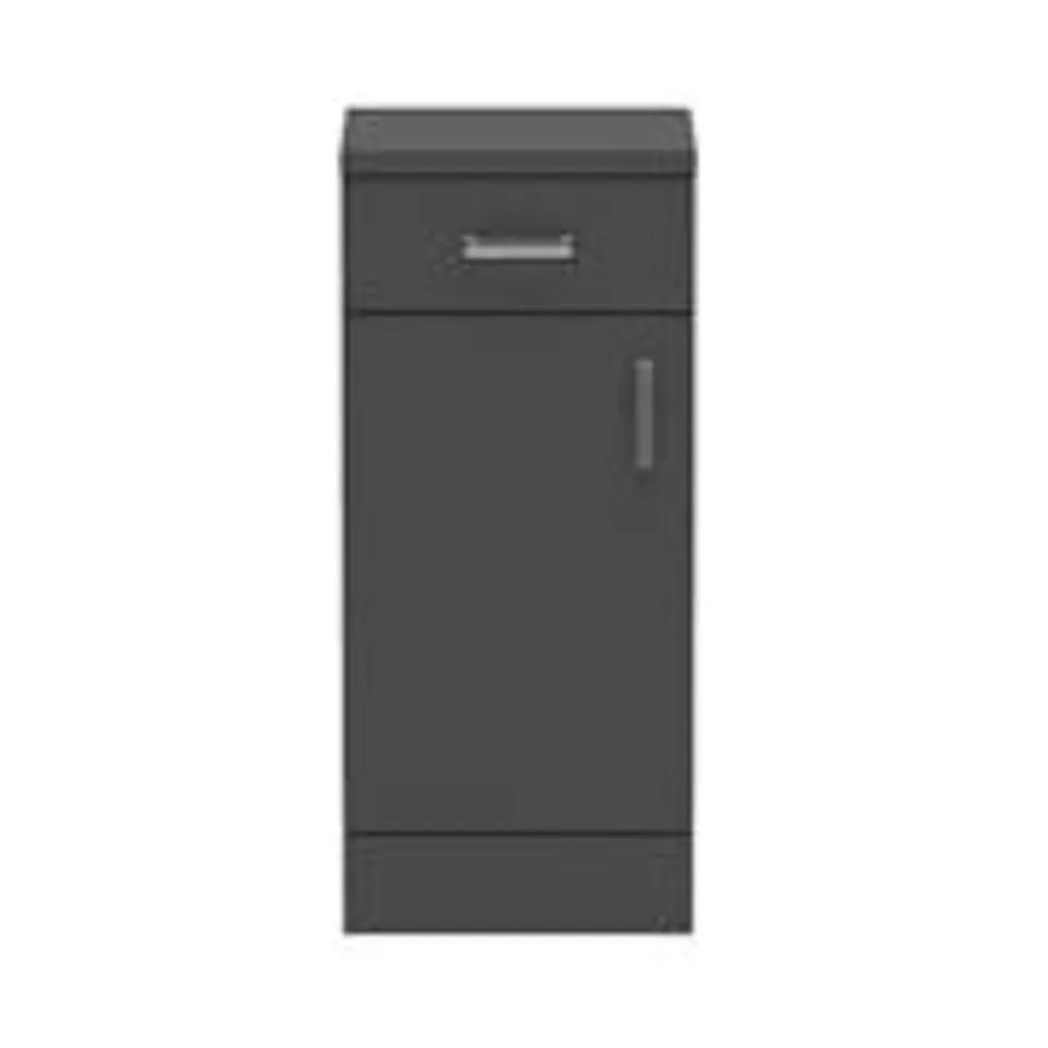 BRAND NEW BOXED LECICO ATLAS SERIES 1-DOOR, 1-DRAWER FREESTANDING BATHROOM CABINET - ANTHRACITE