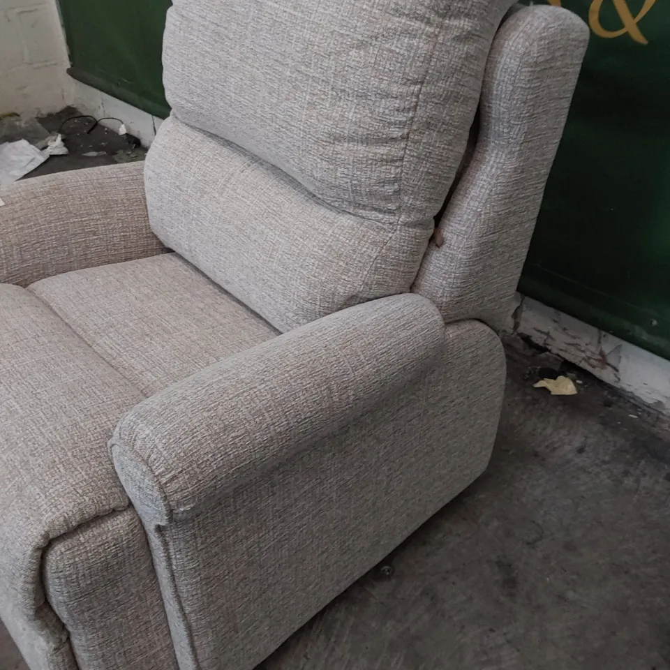 QUALITY BRITISH DESIGNER G PLAN NEWMARKET EASY CHAIR LOOM CLAY FABRIC 