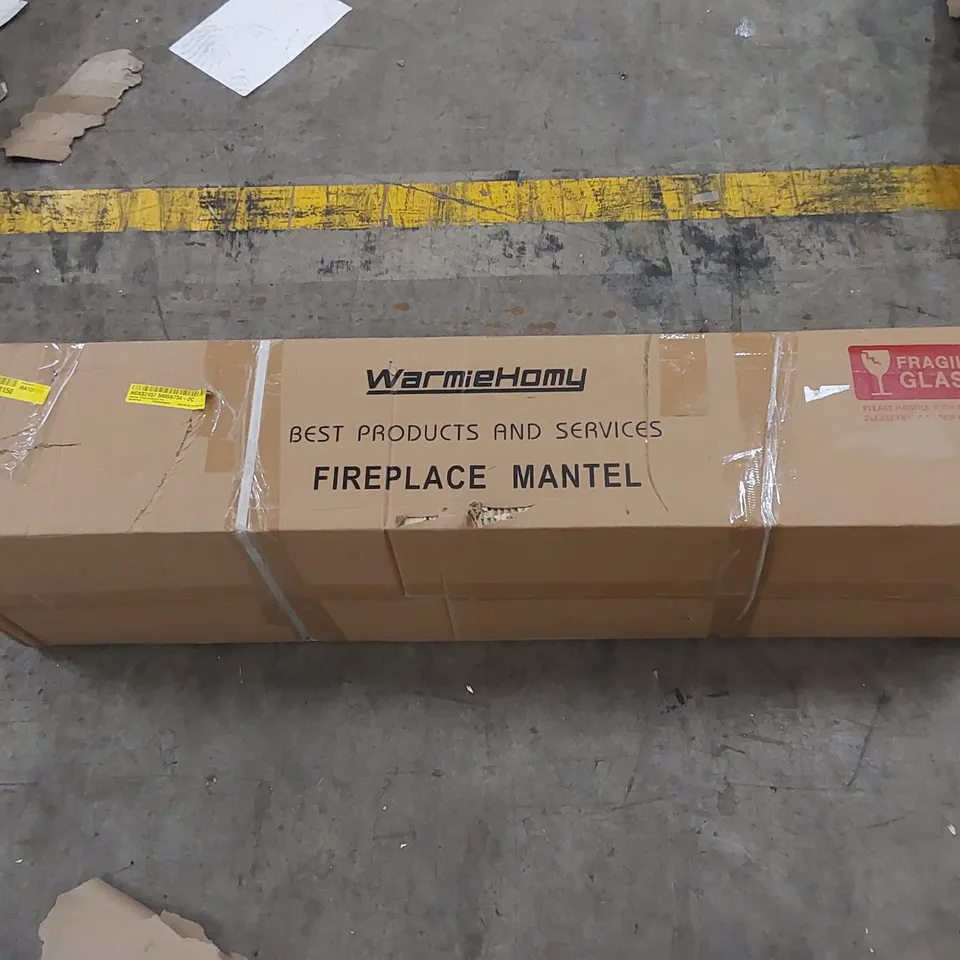 BOXED VANESSA 122cm W ELECTRIC FIREPLACE MANTEL (1 BOX, MANTEL ONLY NO HEATING UNIT OR ELEMENT)