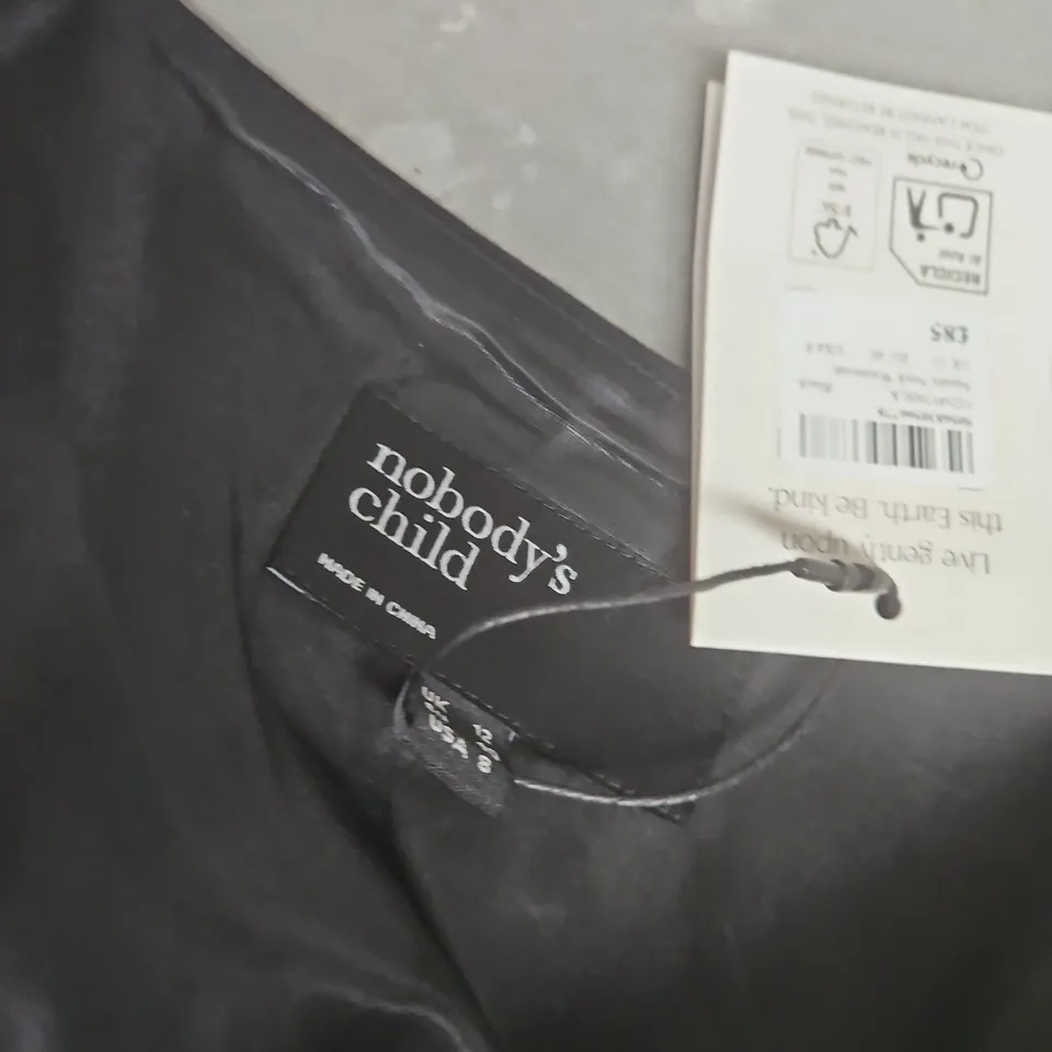 NOBODYS CHILD SQUARE NECK WAISTCOAT IN BLACK - UK 12