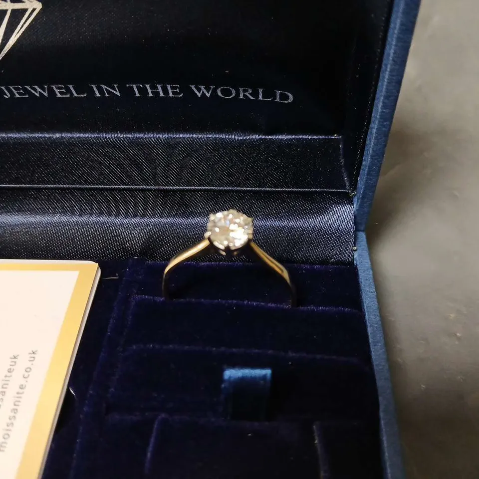 MOISSANITE 9 CARAT YELLOW GOLD RING