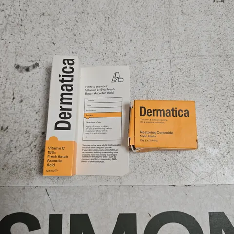 DERMATICA VITAMIN C 15% FRESH BATCH SERUM (12.5ML) + DERMATICA RESTORING CERAMIDE SKIN BALM (13G) – SET