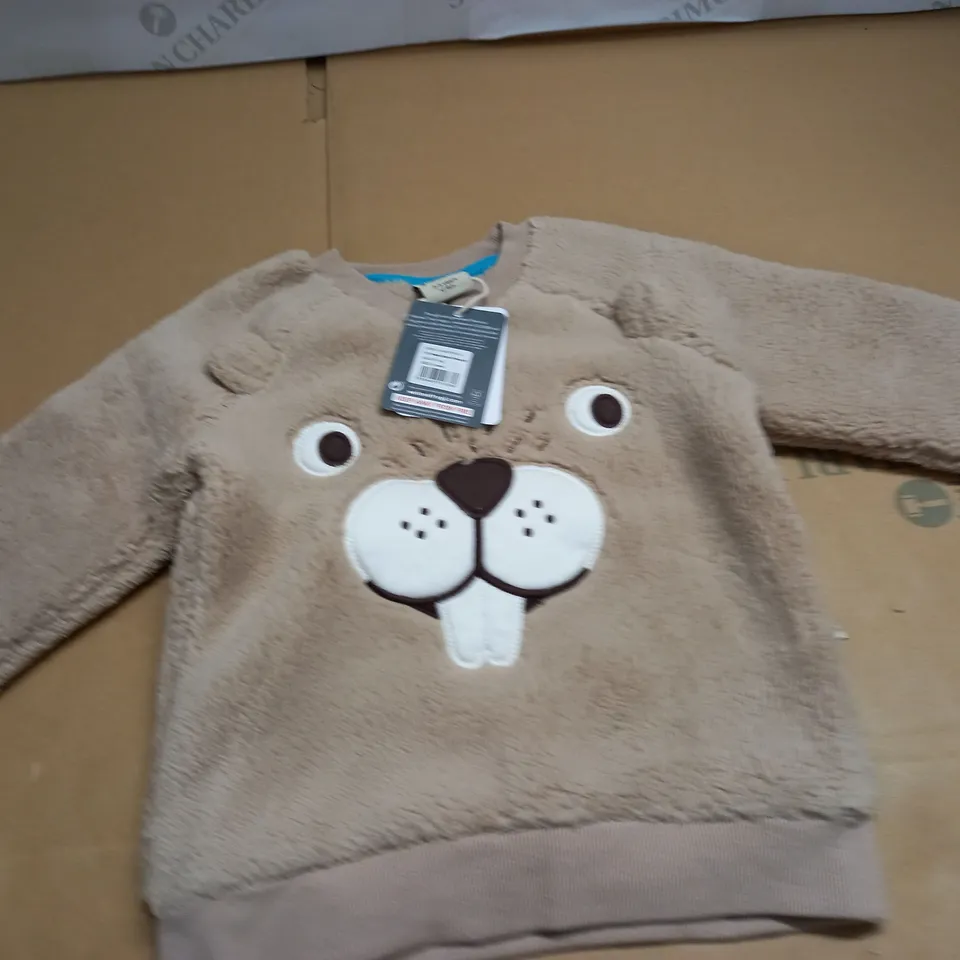 FRUGL TED FLEECE JUMPER IN TWIG - 2/3 YRS