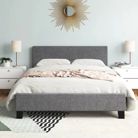 BOXED LILIANNA ASCEND UPHOLSTERED BED - GREY, SINGLE (2 BOXES)