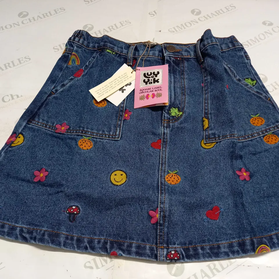 LUCY YAK BLAIR CHRISSY DENIM SKIRT IN BLUE - SIZE 12