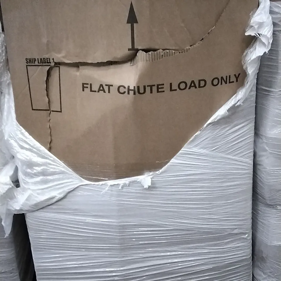 PALLET OF ASSORTED ITEMS INCLUDING RUG, TELESCOPIC TRESTLES, WHITE CHRISTMAS TREE, ALUMINIUM FRAME WHITEBOARD AND HEATED BLANKET 