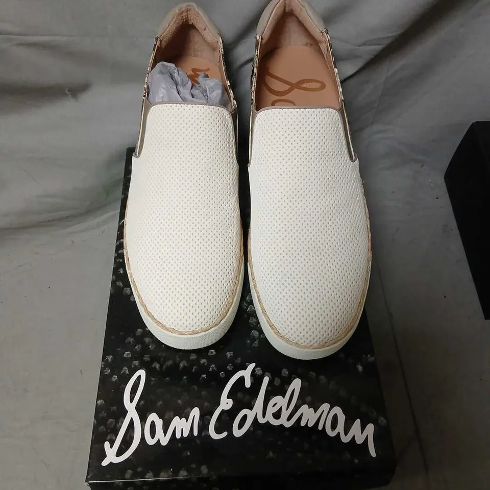 SAM EDELMAN BANKS WHITE SNAKE PRINT SLIP-ON SNEAKERS – UK 6.5 (EU 41, US 9.5)