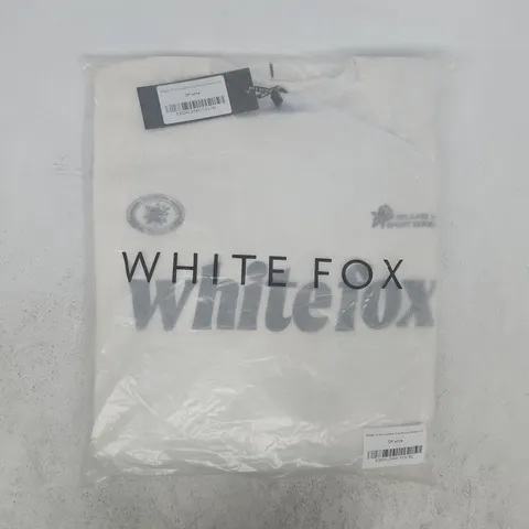 BAGGED WHITE FOX RELEASE 15 JANIE OVERSIZED DROP SHOULDER SWEATER IN OFF WHITE SIZE L/XL