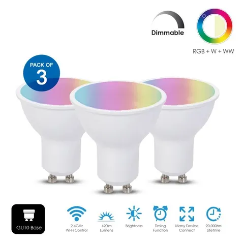 BOXED SET OF 3 ALIANIS 5W GU10 DIMMABLE LED SPOTLIGHT 