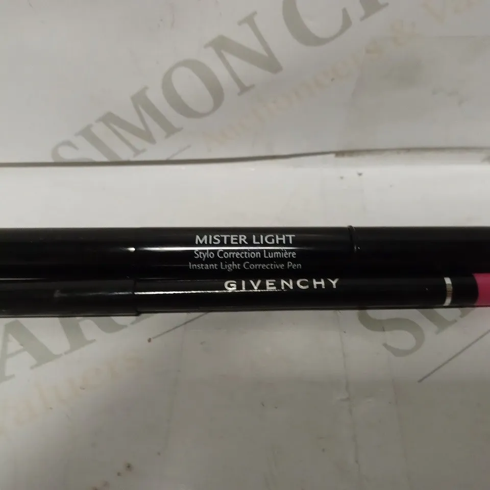 LOT OF APPROXIMATELY 10 GIVENCHY PRODUCTS TO INCLUDE 5 LIP LINER IN 04 FUSCHI IRRESISTIBLE, 5 STYLO CORRECTION INSTANT LIGHT PEN IN 5 MISTER BISCUIT