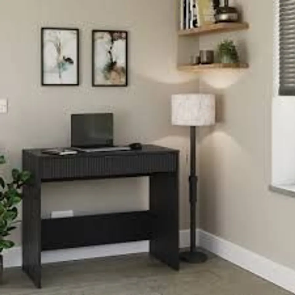 BOXED GFW RANKIN SINGLE DRAWER BLACK DRESSING TABLE (1 BOX)