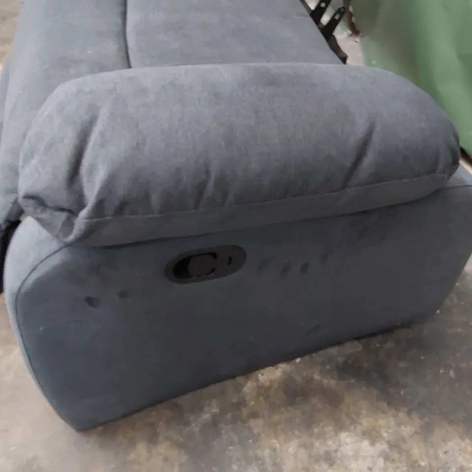 DESIGNER MANUAL RECLINING THREE SEATER SOFA BASE GREY FABRIC