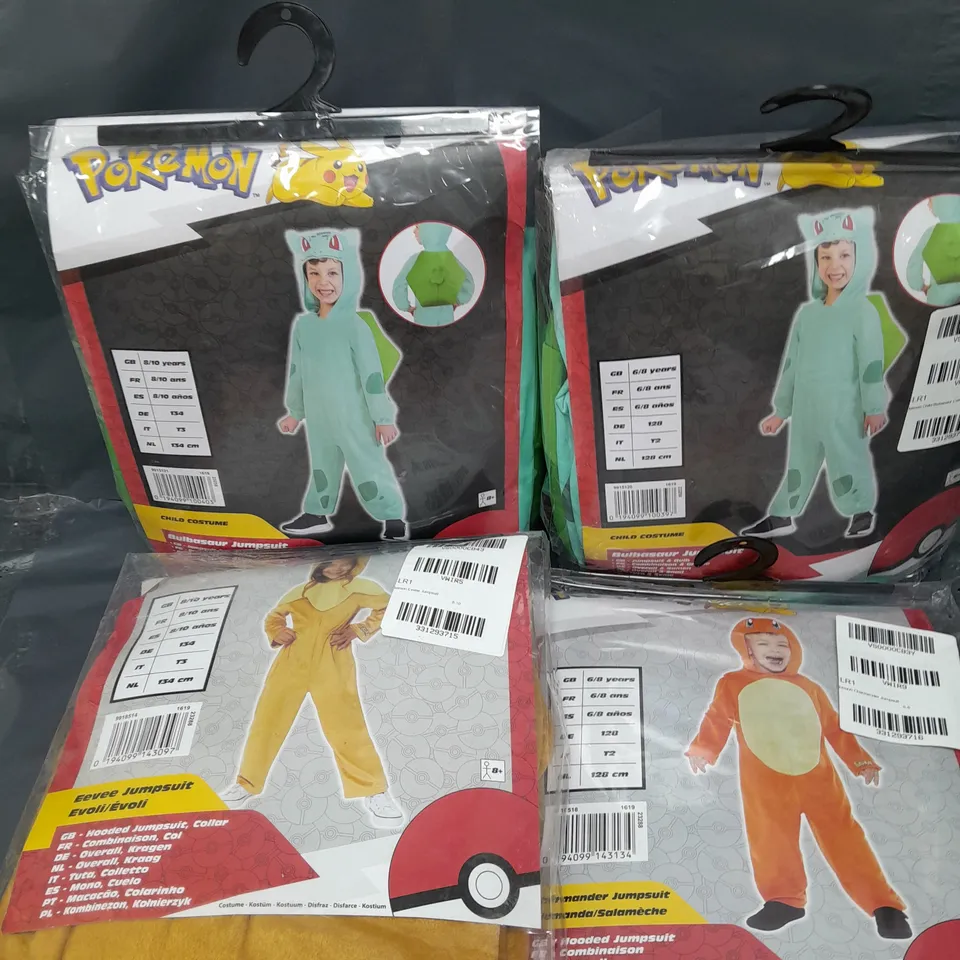 5 X ASSORTED CHILDRENS POKÉMON THEMED COSTUMES IN VARIOUS SIZES 