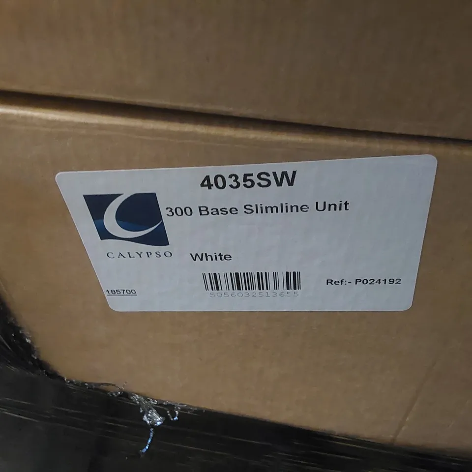 PALLET CONTAINING A LARGE QUANTITY OF BATHROOM FURNITURE PARTS INCLUDING: BASE SLIMLINE UNIT CARCASSES ECT