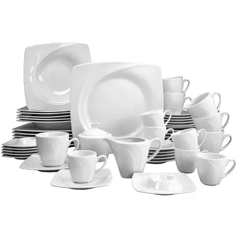 BOXED APPROXIMATELY 50-PIECE CELEBRATION PORCELAIN TABLEWARE SET FOR 6 PEOPLE 