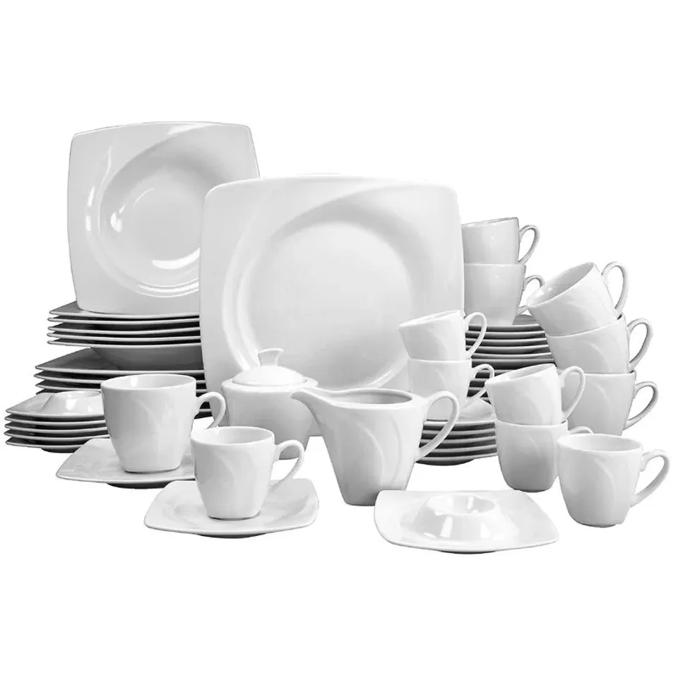 BOXED APPROXIMATELY 50-PIECE CELEBRATION PORCELAIN TABLEWARE SET FOR 6 PEOPLE 