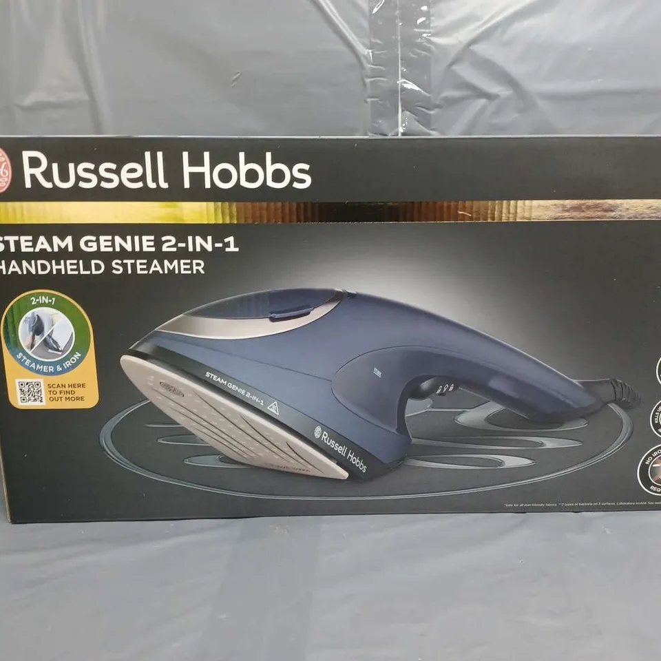 BOXED RUSSELL HOBBS STEAM GENIE 2-IN-1 HANDHELD STEAMER 