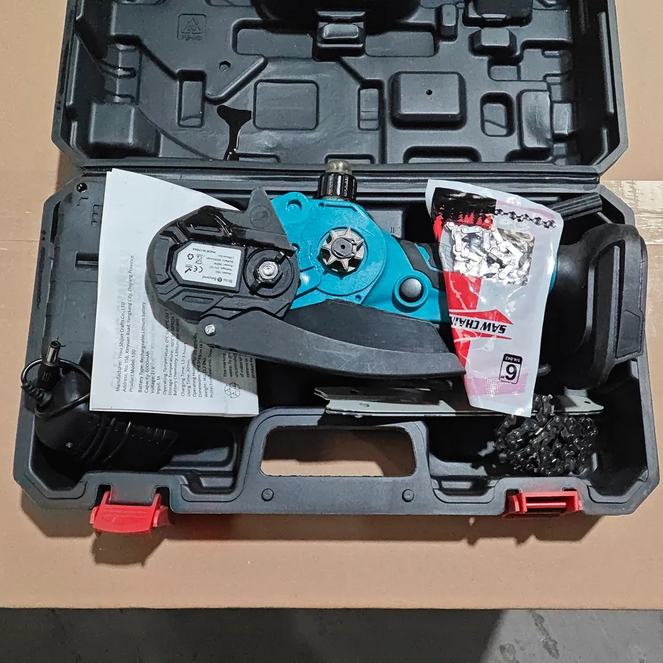 BLISS & BEYOND MINI ELECTRIC CHAIN SAW – CORDLESS (BOXED)