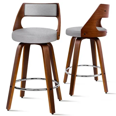 BOXED WISBY SWIVEL BAR STOOL (SET OF 2) - LIGHT GREY (1 BOX)